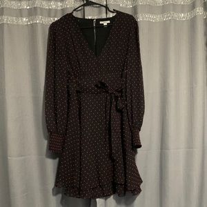 Bar III (V-neck, a-line, Long sleeved, sheer) Dress